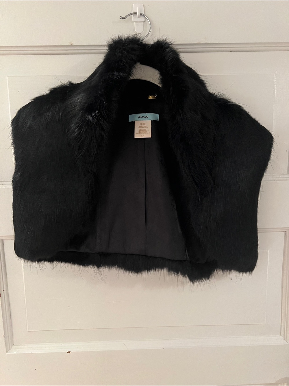 Marciano Black Faux Fur Cape for Kids